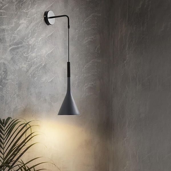 

bedroom bedside wall lamp nordic restaurant living room background wall decoration led black/white/gray lights