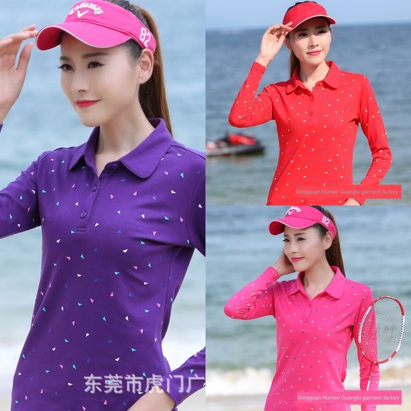 

осенью новый женский т- длинный top t- рукава рубашки негабаритных женская верхняя треугольная волна печать точки универсален три кнопки дюй, White