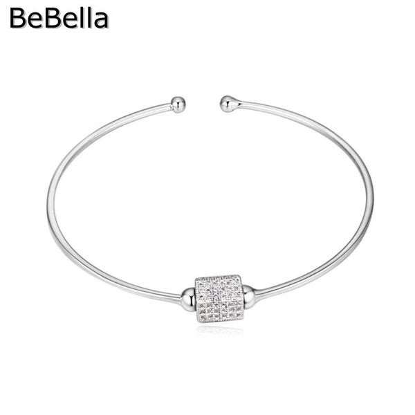 

bebella fashion trendy geometric shape bracelets made with square zirconia for wedding jewelry, Black