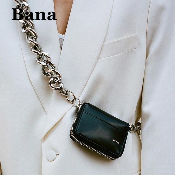 

luxury women totes ins thick metal chain shoulder bag bike wallet mini bag coin purse fashion women pack leather crossbody bags