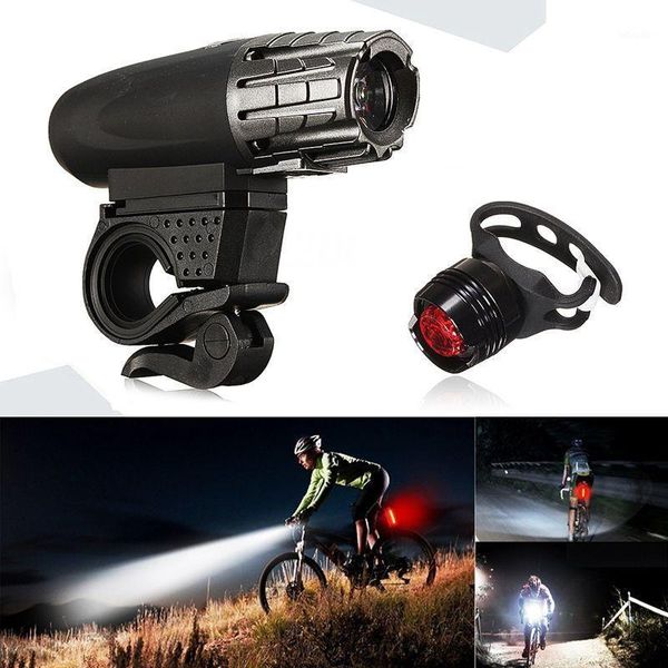 

bike lights -usb rechargeable led bicycle bright front headlight + rear tail light set1