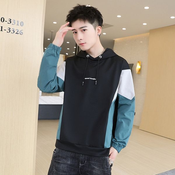 

putrl new autumn 2020 sweater sweaterhoodie sweaterguochao hoodie long sleeve sweater men's color matching versatile men's ins sh7, Black