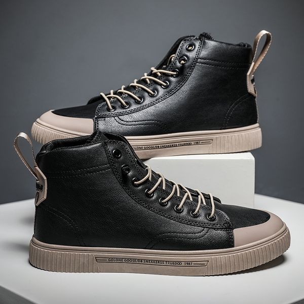 

Mayforest Men's Casual Shoes Comfortable High Top Men Sneakers Outdoor Fashion Zapatos Hombre Hard-Wearing Flats Trendy Shoes Black White