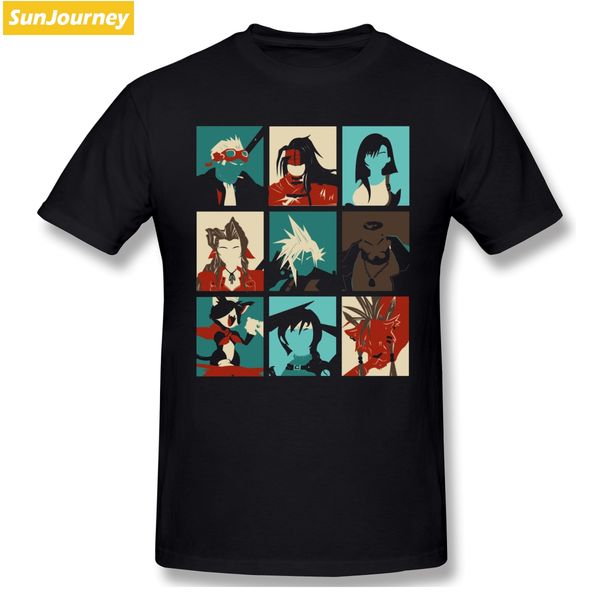 

final fantasy vii мультфильм tshirts большой размер o-шеи хлопка изготовленное с коротким рукавом мужская рубашка спорта толстовка с капюшон