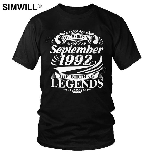 

men life begins in september 1992 fashion birthday gift short sleeved casual trend tee sport hooded sweatshirt hoodie men t shirt