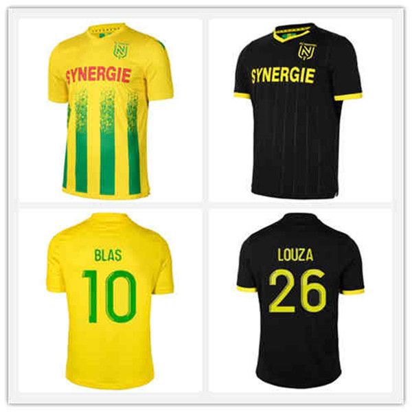 

20 21 fc nantes soccer jersey home away maillot de foot 2020 2021 simon louza a toure blas coco coulibaly men kids football shirts, Black;yellow