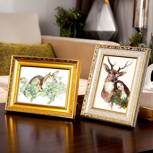 

quality vintage p frame gold picture frame europe home decor retro wedding pictures frames gifts desk decoration zm717