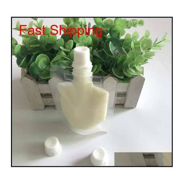 

50ml clear plastic stand up pouch with spout doypack beverage drink liquid sample pack qylyxa mj_bag