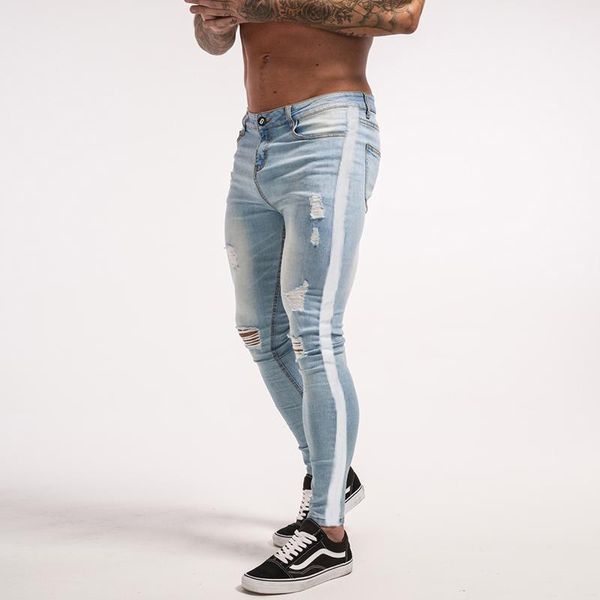 

men's jeans skinny for men tape designer distressed stretch online sale brand blue ripped slim fit guys1
