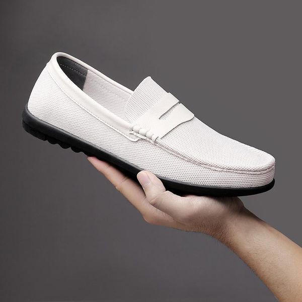 

summer men loafers breathable style fashion men casual shoes low canvas shoes flats sneakers big size 46, Black