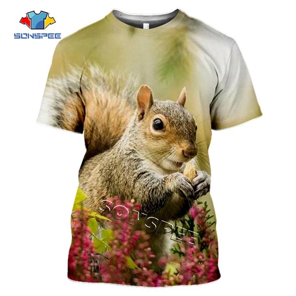 

animal squirrel summer homme 3d print shirts humor harajuku aesthetic men clothing