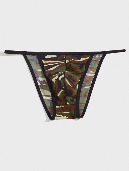 

men random camo print brief j5ch#, Black;brown