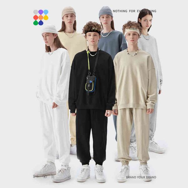 

cotton men's sweatshirt, 100% organic cotton running suit, 460g, Gray