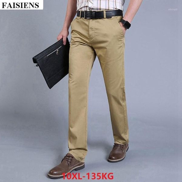 

faisiens men pants 9xl 10xl stretch elasticity large size big 8xl classic casual 46 48 business pants men khaki blue trousers1, Black
