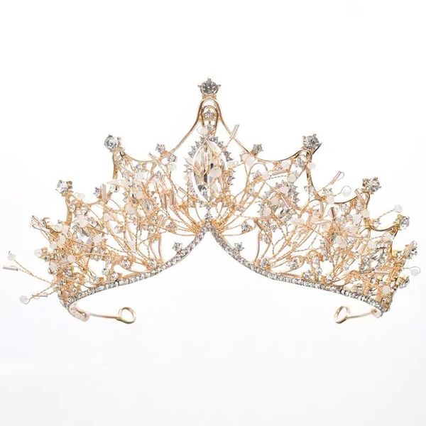 

mbridal hair 2020 headdress dress new korean accessories wedding atmosphere crown necklace three piece set for k, Silver