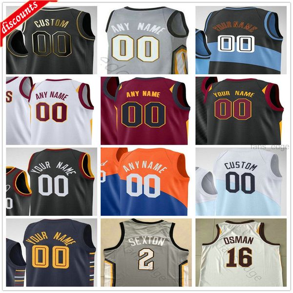 

custom printed 35 isaac okoro kevin 0 love collin 2 sexton cedi 16 osman jarrett 31 allen 2 taurean prince men woman kids basketball jerseys, Black;red
