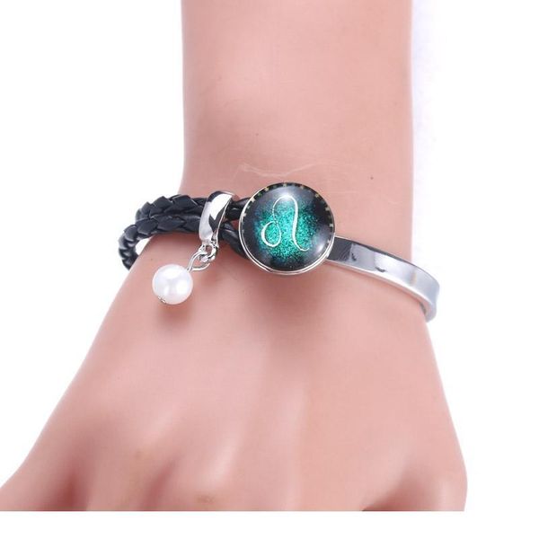 

metal pearl snap leather bracelet retro handmade braided leather snap button bracelet bangles fit 18mm snap jewe bbyxip, Golden;silver