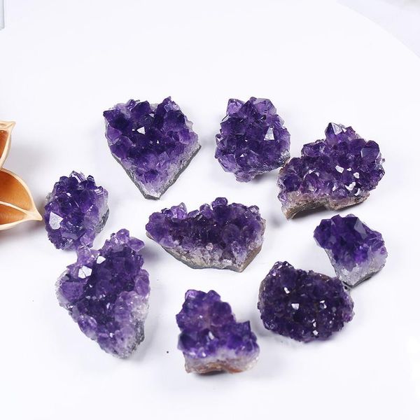

natural raw amethyst quartz purple crystal cluster healing stones specimen home decoration crafts decoration qyluis, Black