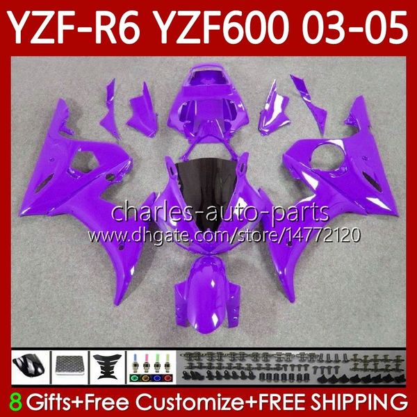 Bodykit für Yamaha YZF-R6 YZF600 YZF R6 600CC 2003–2005 Verkleidung 95No.223 ALL Purple YZF R 6 YZFR6 03 04 05 Karosserie YZF-600 600 CC 2003 2004 2005 Motorradverkleidung