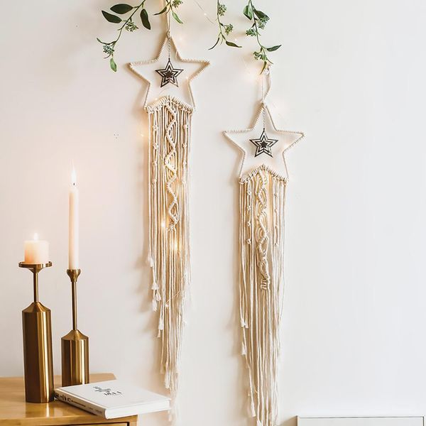 

frigg star moon hand-woven macrame wall hanging bohemian home decoration tenture murale tissus psychedelic tapestry
