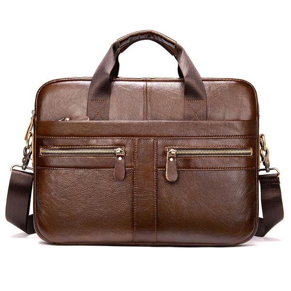

briefcases luxury business bag genuine leather travel portable mobile office storage briefcase lapmessenger bags for men