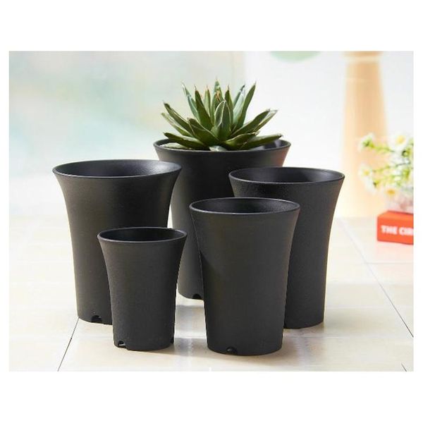 

4 inch diameter 5.1 inch height dull polish plastic pots for plants, cuttings & seedlings, 10-pack durable living garden planters