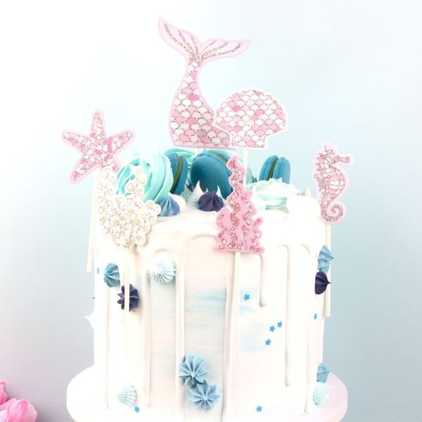 

cqgbj copyright decoration plug-in series cakeocean decoration beauty fish tail set insert copyright shining plug-in cake cakeocean series s