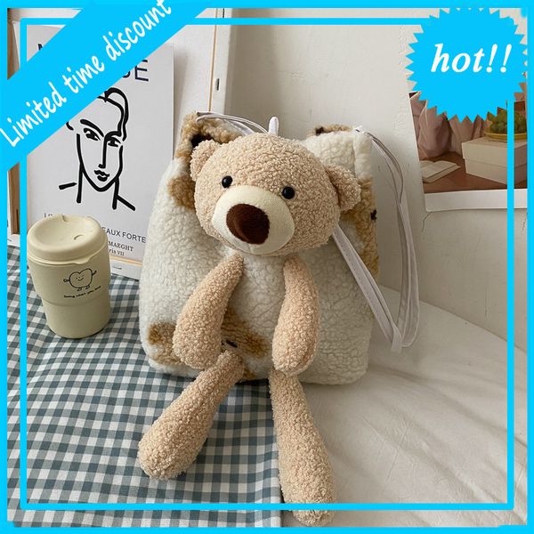 

single shoulder girl student cute 2020 new fashion temperament leisure autumn cartoon bag plush