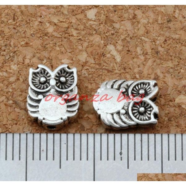 

mic 200pcs antique silver alloy owl spacer beads 1mm hole fit beaded brace jllwil yummy_shop, Bronze;silver