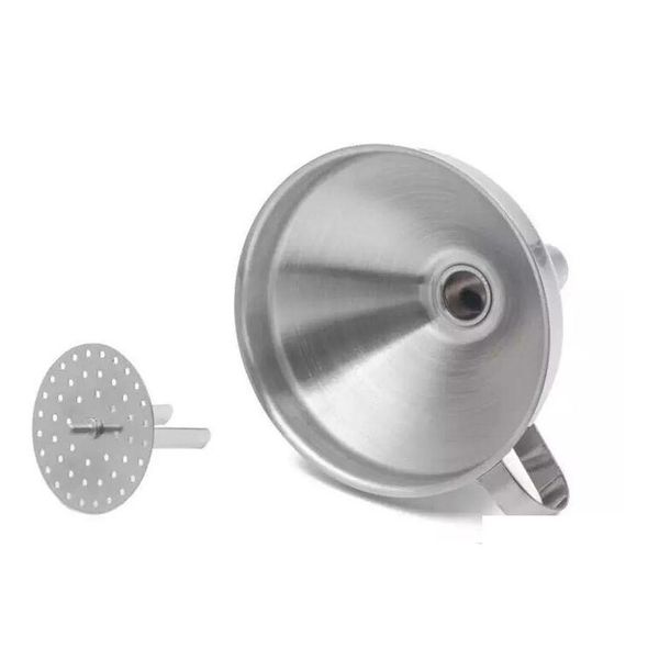 

4 inch 304 stainless steel funnel with detachable strainer kitchen tools funnel jllxcx eatout