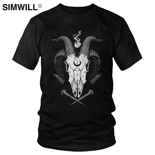 

occult goat skull tshirt unique graphic soft t-shirts for men short sleeve crew neck demon t-shirts sport hooded sweatshirt hoodie