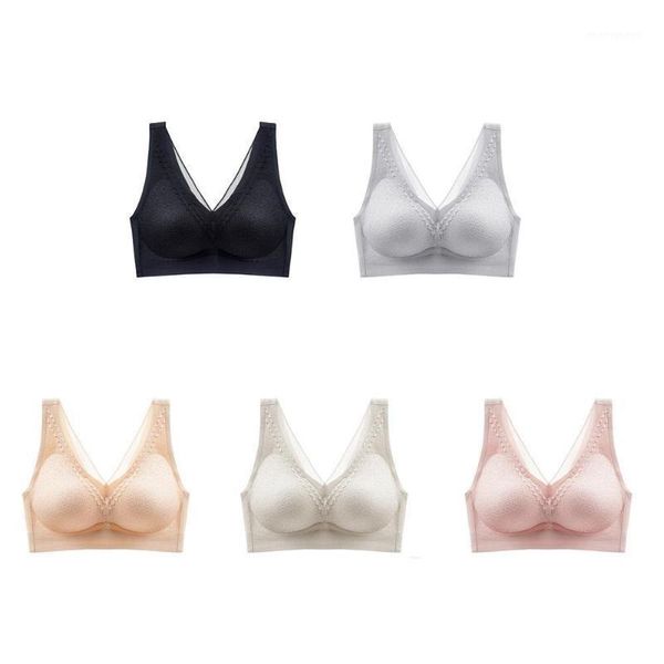 

bustiers & corsets one piece seamless underwear women's lace gathered thin sports vest bra summer1, Black;white