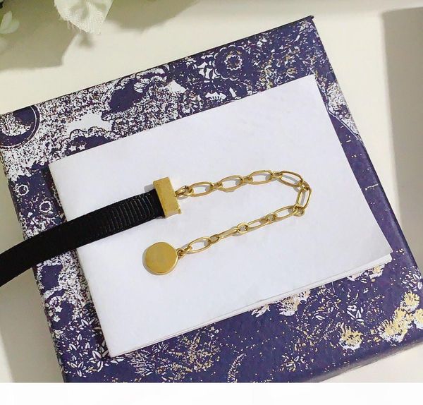

letter fashion necklace for woman gift black rope neck necklace brass necklace jewelry supply, Golden;silver