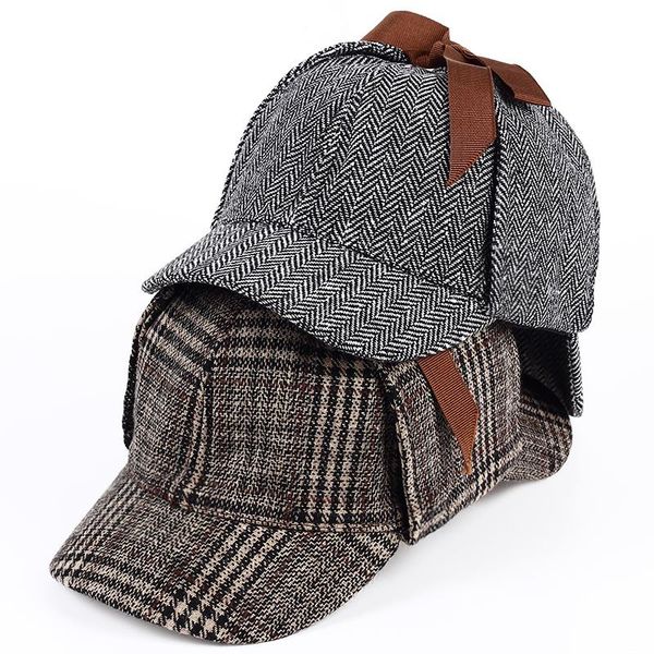 

voron brand sherlock holmes detective hat cosplay accessories berets men women two brims beret deerstalker hat, Blue;gray