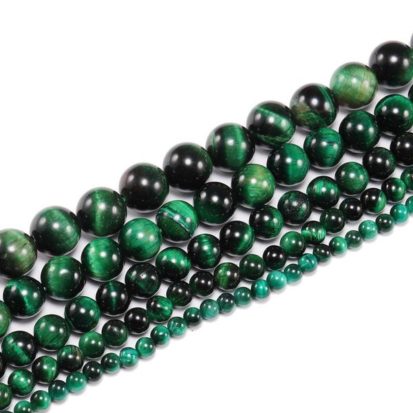 

1strand lot 4 6 8 10 12 mm natural stone green tiger eye agat round beads loose spacer bead for jewelry making h jllire
