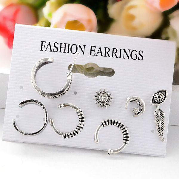 

ближний восток специальные серьги bohemian уха клип серьги 7 piece set, Silver