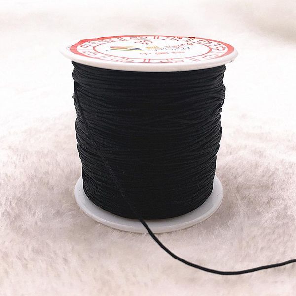 

100m roll 0.8mm black nylon cord thread chinese knot macrame cord bracelet braided string diy tassels beading thread h wmtaol