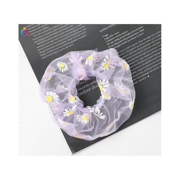 

2020 modis women elastic kawaii mesh hair bands tie gum girls print floral lace scrunchie ponytail transparent tull wmtirg homes2007, Pink