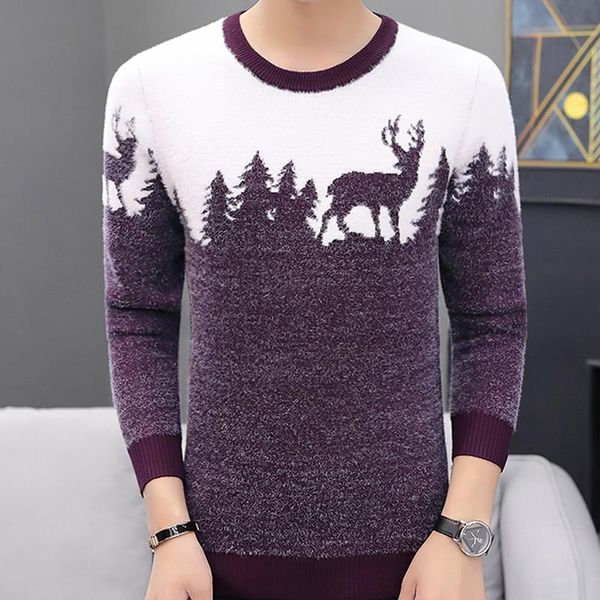 

new brand deer sweater christmas sweater mens causal deer 2021 autumn winter christmas pullover knitted jumper sweaters, White;black