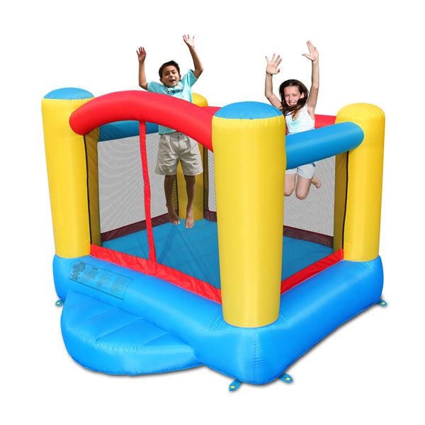

home use inflatable bouncy castle small jumping house personal jumper bed bounce house with air blower indoor play fun in garden backyard