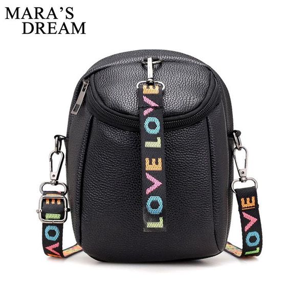 

mara's dream 2020 women bag fashion women messenger shoulder bag big solid color black pu leather crossbody bags