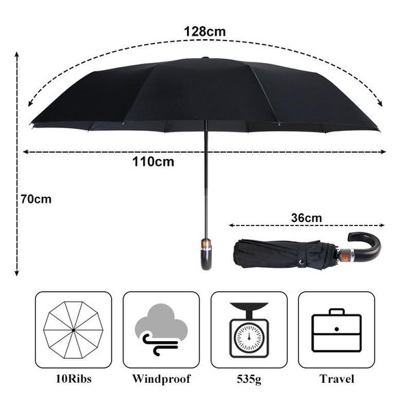 

new folding matic umbrella rain women men big windproof umbrellas british leather handle dropshipping 10k parasol paraguas wmtczw