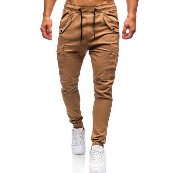 

мода штаны мужчины solid color флип карманный повседневный продажа мужской спортивные японский streetwear бегуны одежда брюки горячий, Black