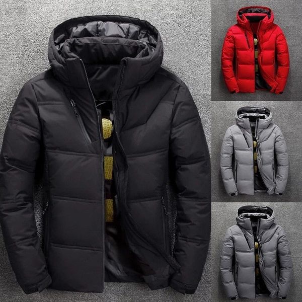 

2020 winter men's cotton mens hooded casual short coat windproof cutton padded jacket male brand clothing, Black