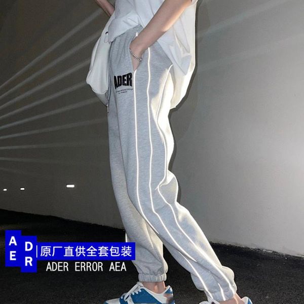 

embroidery ader error pants men women adererror reflective stripe sweatpants ader marking trousers mens clothing, Black