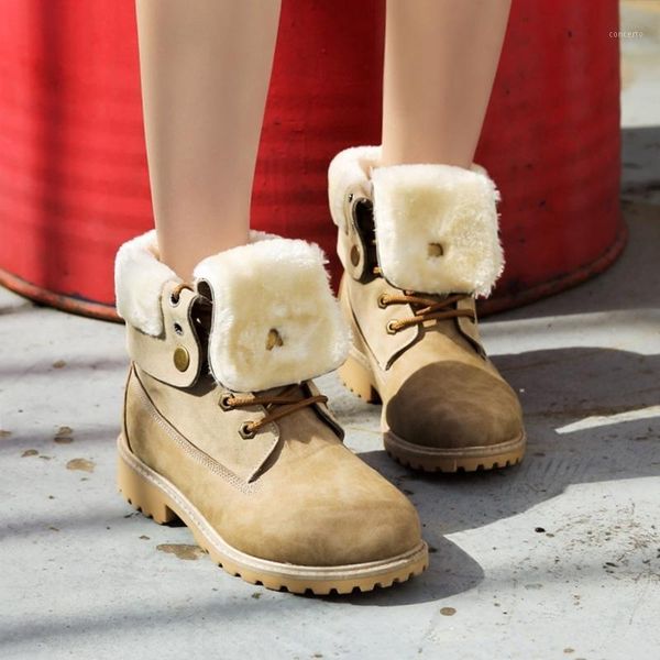 

winter women snowboots 2020 new warm fur ankle boots ladies platform wedges shoes winter large size 42 women shoes botas female1, Black