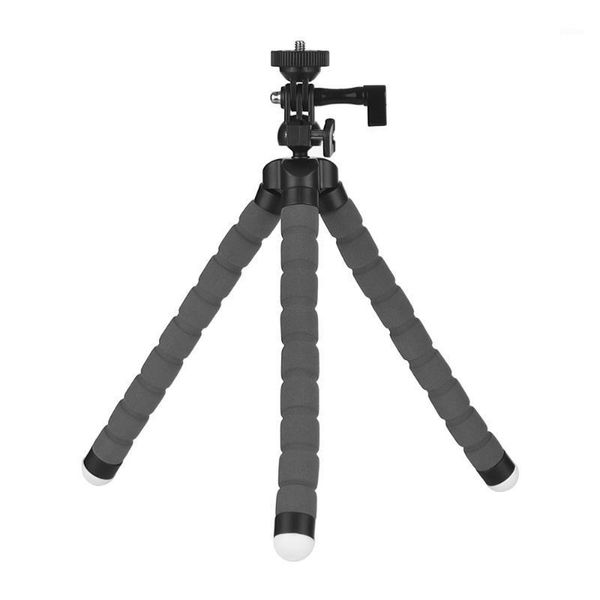 

tripods flexible sponge ocs tripod stand holder with smartphone clip 1/4 inch screw rotation for camera video1