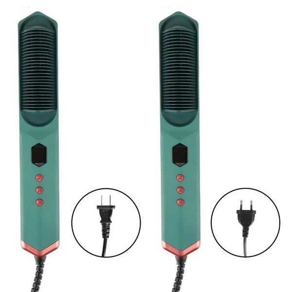 

profissional электрические выпрямитель для волос гребень горячие combs anti-обжигающий выпрямитель для волос щетка керамические бигуди, Silver