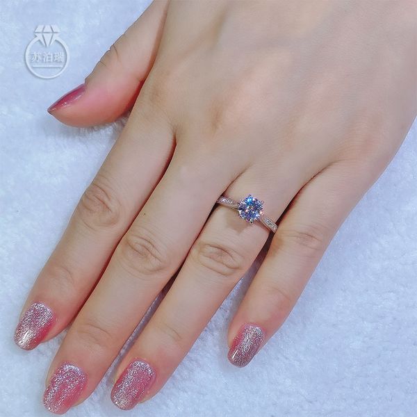 

new trendy moissanite ring 5-6.5mm 0.5-1.0ct color d-f luxury quality fine jewelry diamond rings for women 925 silver fashion design