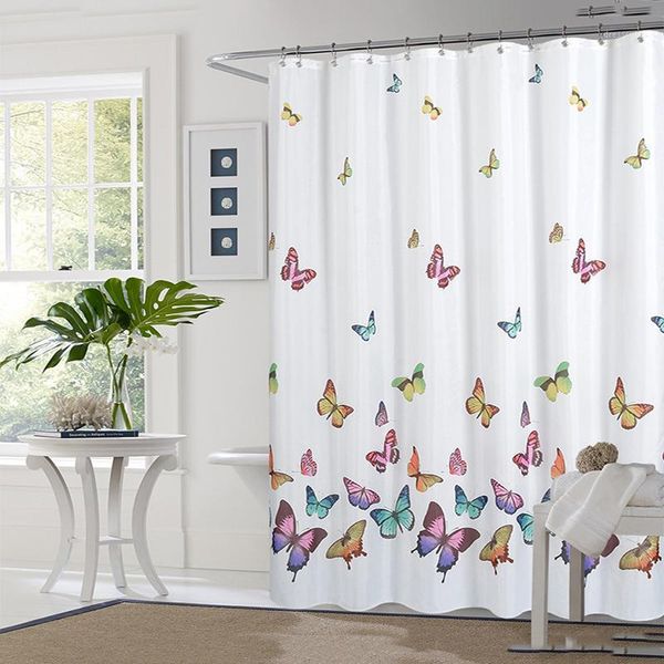 

multicolored butterflies pattern curtain fabric waterproof shower curtain waterproof shower1